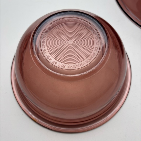 Set of 3 vintage Pyrex cranberry glass nesting bowls - Picture 11 of 12